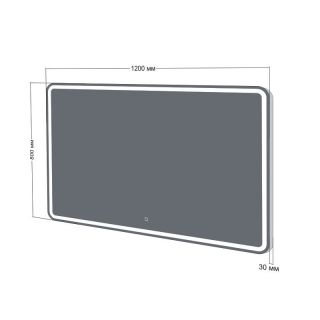 Зеркало с подсветкой Бриклаер Эстель-1 4627125414268 120 см сенсор на зеркале